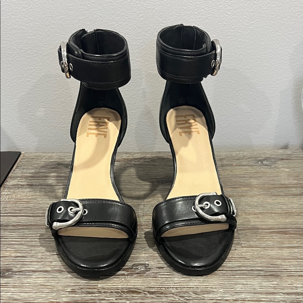 FRYE Women’s Black Ankle Strap Sandals